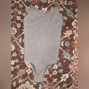 FREE PEOPLE Gray Low Back Bodysuit